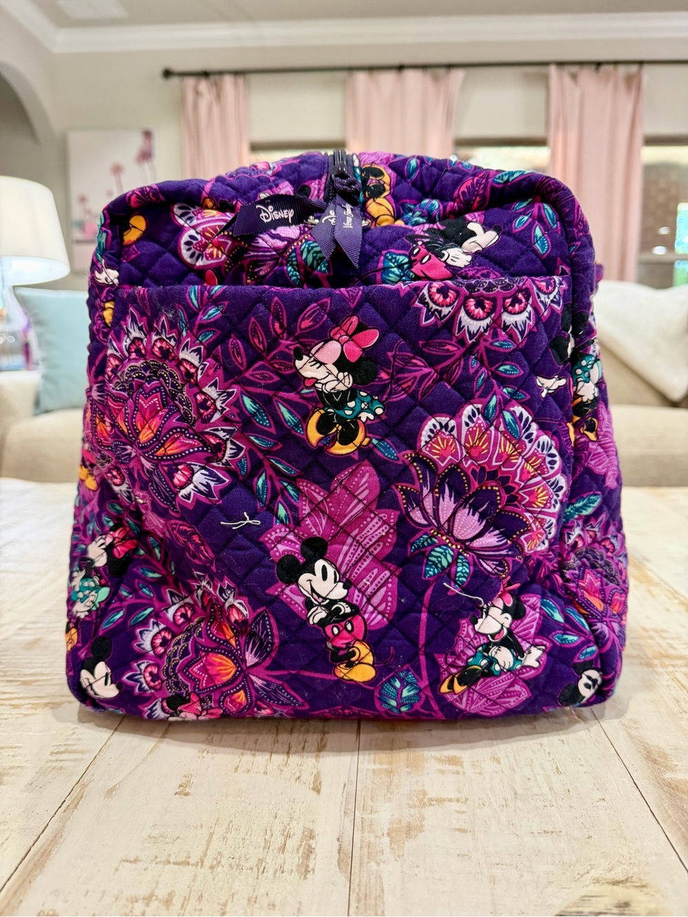 Disney Vera Bradley Mickey & Minnie’s Flirty Floral Large Travel Duffel Bag - Picture 4 of 14